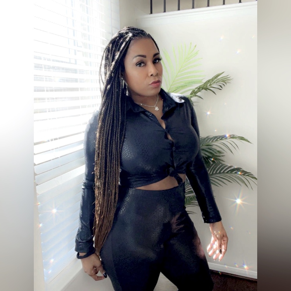 Classy Snake Print Long Sleeve and Pants Set